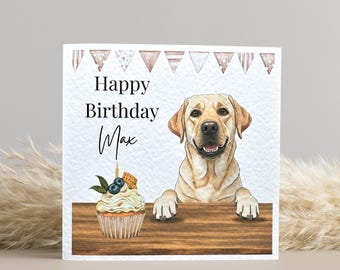 Personalised Yellow Labrador Birthday Card