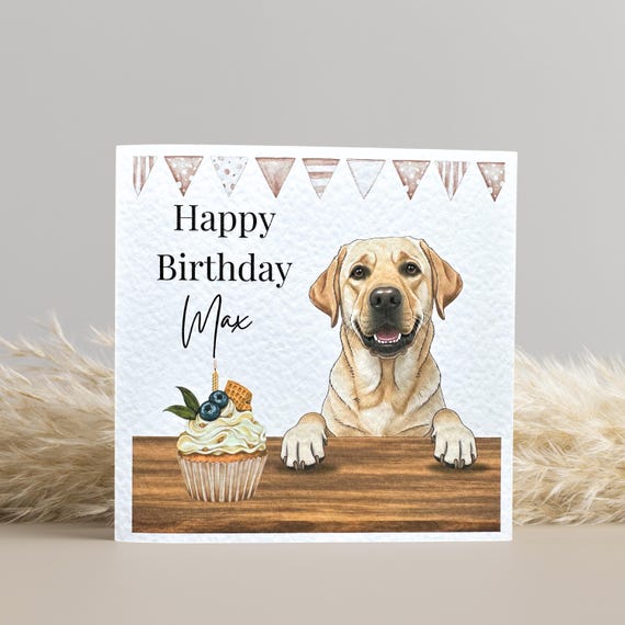 Personalised Yellow Labrador Birthday Card