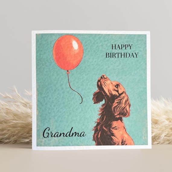 Red Cocker Spaniel Birthday Card