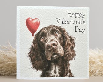Brown Cocker Spaniel Love Card