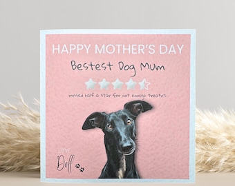 Black Greyhound Mothers Day Card