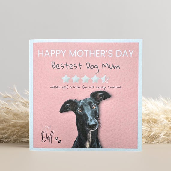 Black Greyhound Mothers Day Card