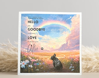 Dog loss card, dog, black french bulldog