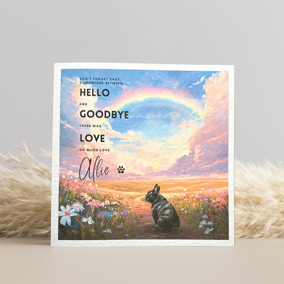 Dog loss card, dog, black french bulldog