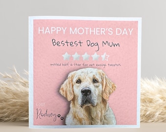 Personalised Golden Retriever Mother's Day Card: Dog Mum