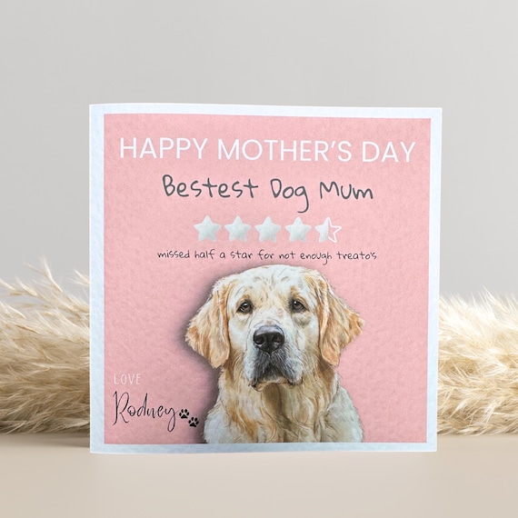 Personalised Golden Retriever Mother's Day Card: Dog Mum