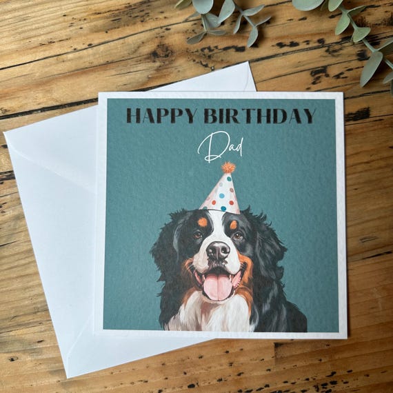 Bernese Mountain Dog Birthday Card
