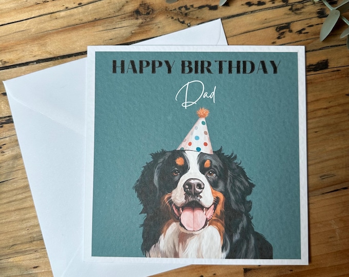 Bernese Mountain Dog Birthday Card
