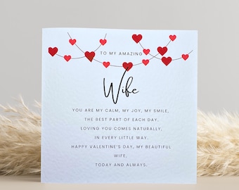 Valentine’s Card for Wife – Romantic Love Card – Heart Design