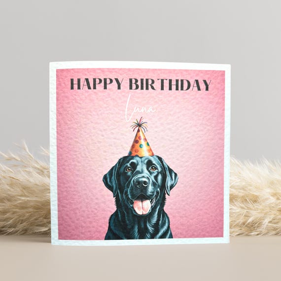 Black Labrador Birthday Card