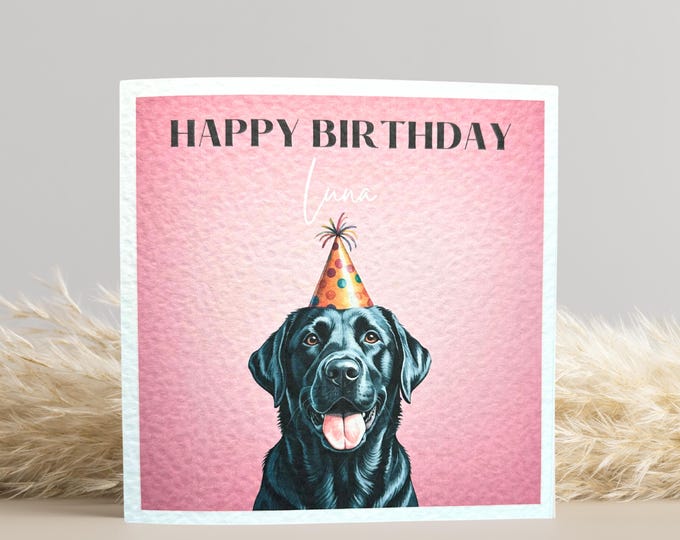 Black Labrador Birthday Card