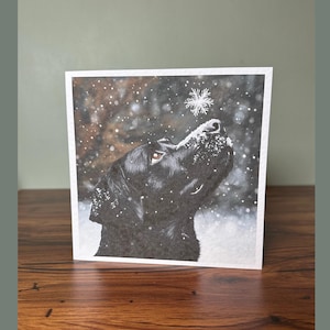 Labrador Dog Christmas Card, Custom Design, Black Labrador, Labrador Christmas. Cartoon style