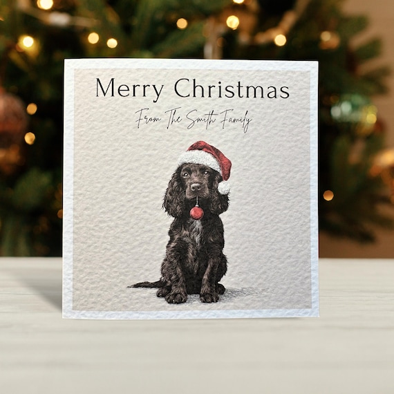Brown Cocker Spaniel Christmas Card