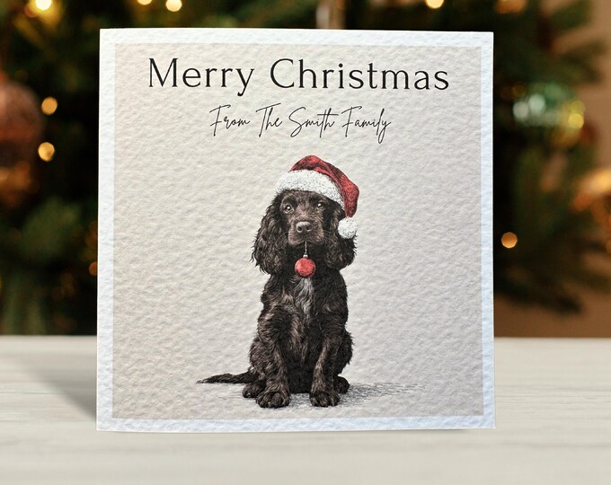 Brown Cocker Spaniel Christmas Card