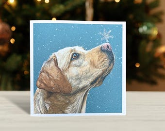 Yellow Labrador Christmas Card: Dog Lover Christmas Holiday