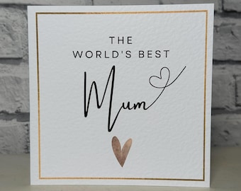Mother's Day Card: Hearts & Flowers, Personalised Mum Card