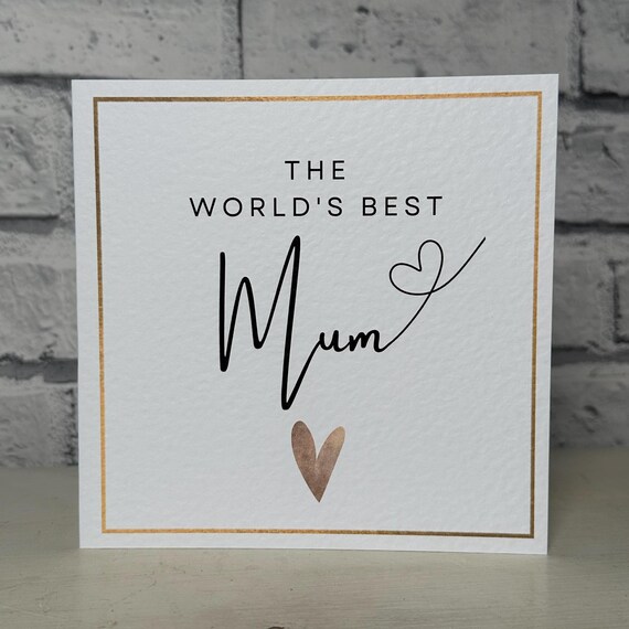 Elegant Pink Mother's Day Card: Hearts & Flowers, Personalised Mum Card