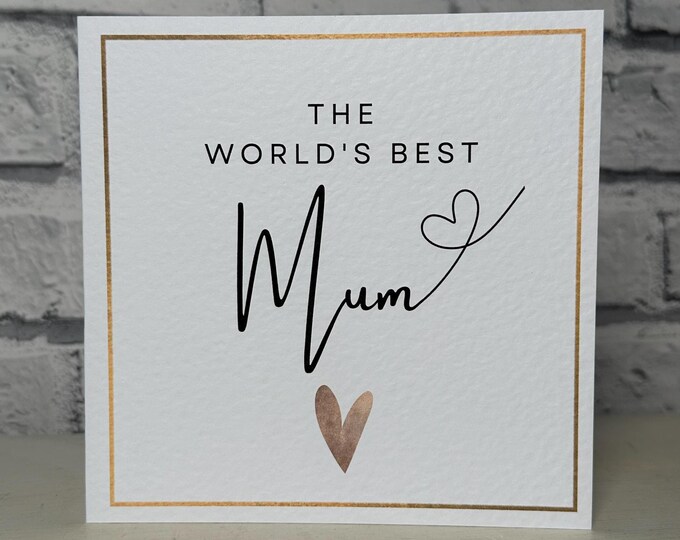 Mothers Day Card, Pink, Elegant, pretty, cute, Personalised Cards, Mothers Day Card, hearts, flowers, mum