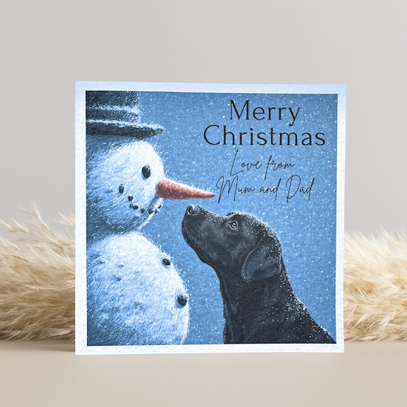 Black Labrador Christmas Card