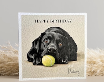 Personalised Black Labrador Birthday Card