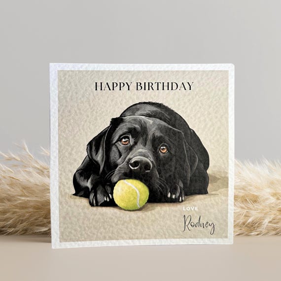 Personalised Black Labrador Birthday Card