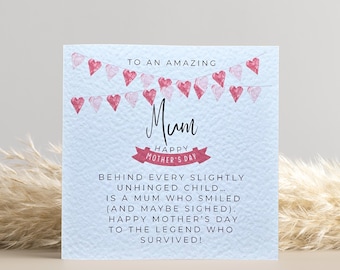 Funny Mother's Day Card: Hearts Design