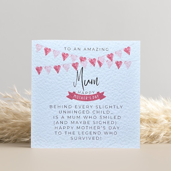 Funny Mother's Day Card: Hearts Design