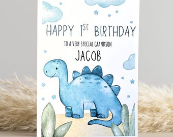 Personalised 1st Birthday Card: Dinosaur Theme