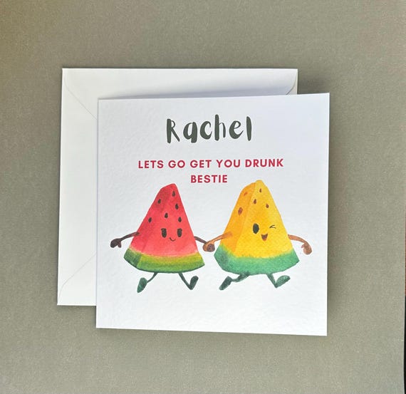 Personalized Bestie Birthday Card: Watermelon Friendship Card