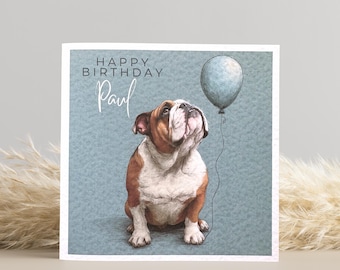 British Bulldog Birthday Card: Personalised
