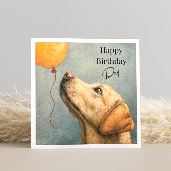 Personalised Yellow Labrador Birthday Card