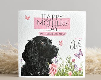 Personalised Black Cocker Spaniel Mothers Day Card