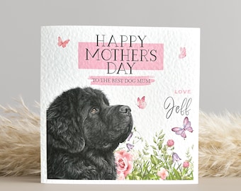 Personalised Newfoundland Dog Mothers Day Card