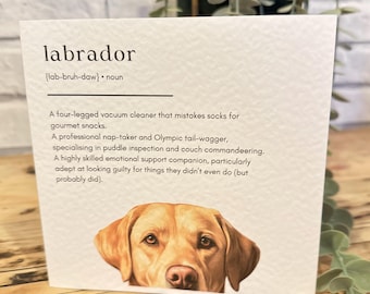 Yellow Labrador Birthday Card, Yellow labrador Card, Personalised Cards. Dog Mum, Dog Dad. Dog Mom, Dog Birthday