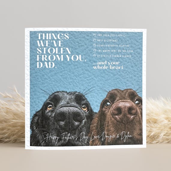 Chocolate and Black Cocker Spaniel Father's Day Card