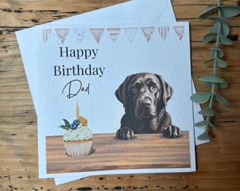 Chocolate Labrador Birthday Card