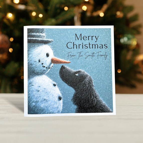 Black Cocker Spaniel Christmas Card