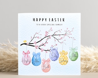Easter Card for Family: easter eggs personalised