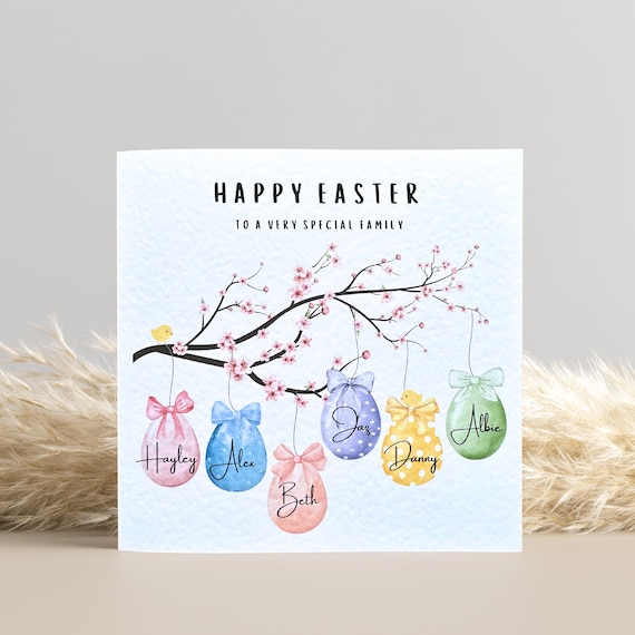 Easter Card for Family: easter eggs personalised