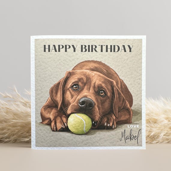 Personalised Fox Red Labrador Birthday Card