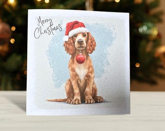 Golden Cocker Spaniel Christmas Card