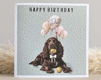 Brown Cocker Spaniel Birthday Card