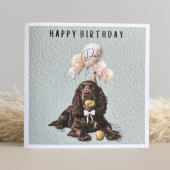 Brown Cocker Spaniel Birthday Card