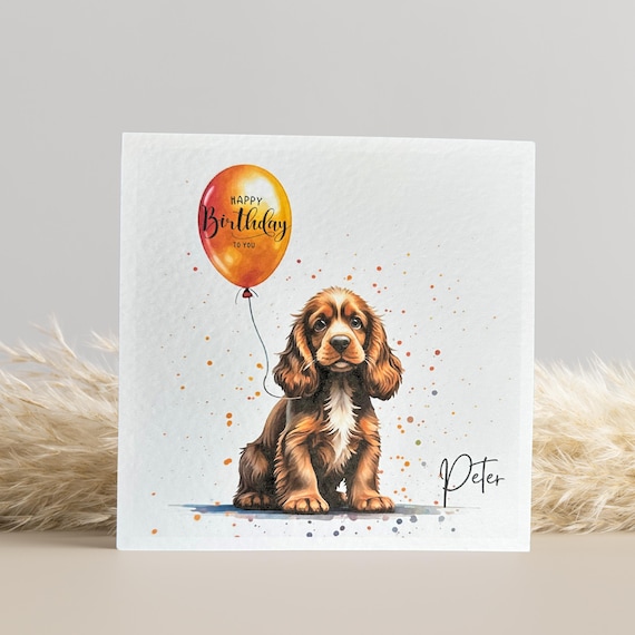 Brown Cocker Spaniel Birthday Card