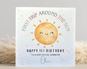Personalised 1st Birthday Card: First Trip Around the Sun