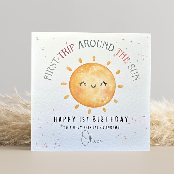 Personalised 1st Birthday Card: First Trip Around the Sun