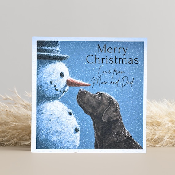Chocolate Labrador Christmas Card