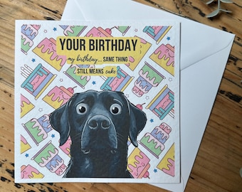 Black Labrador Birthday Card