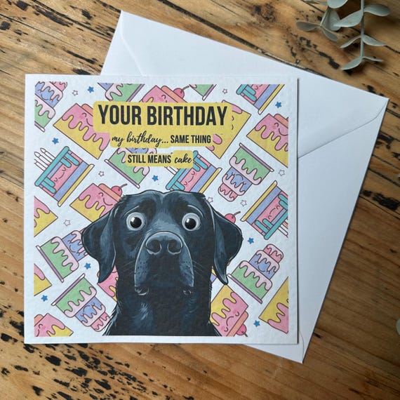 Black Labrador Birthday Card