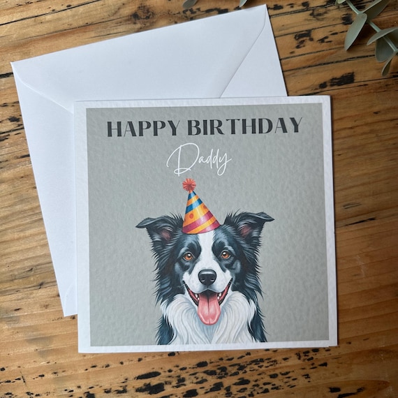 Border collie Birthday Card